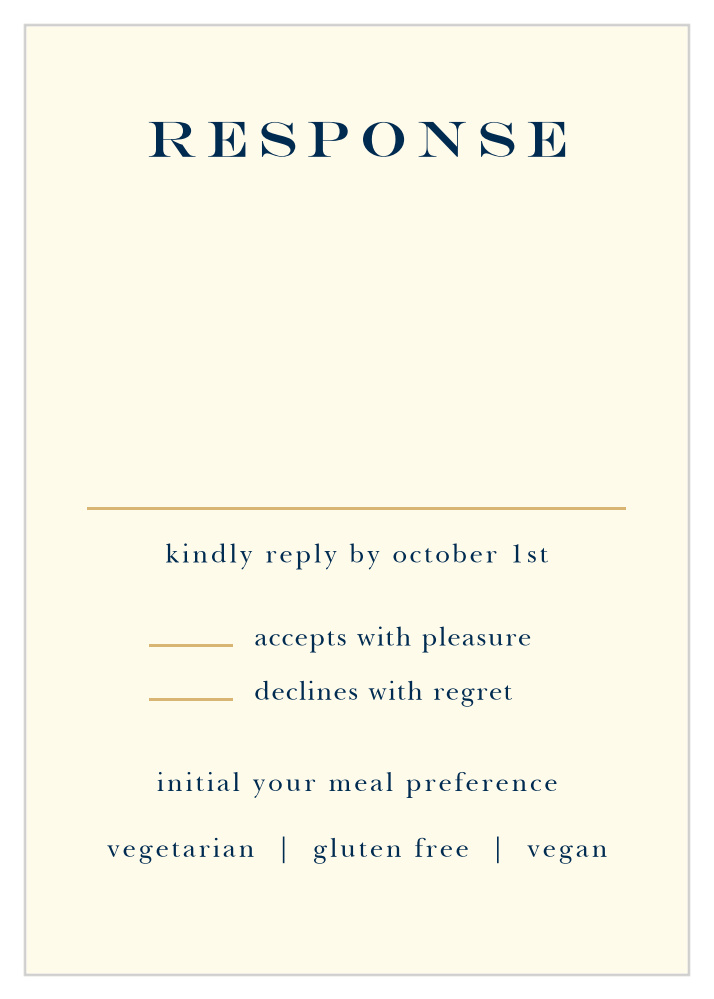 Peacock Flourish Foil Response Cards