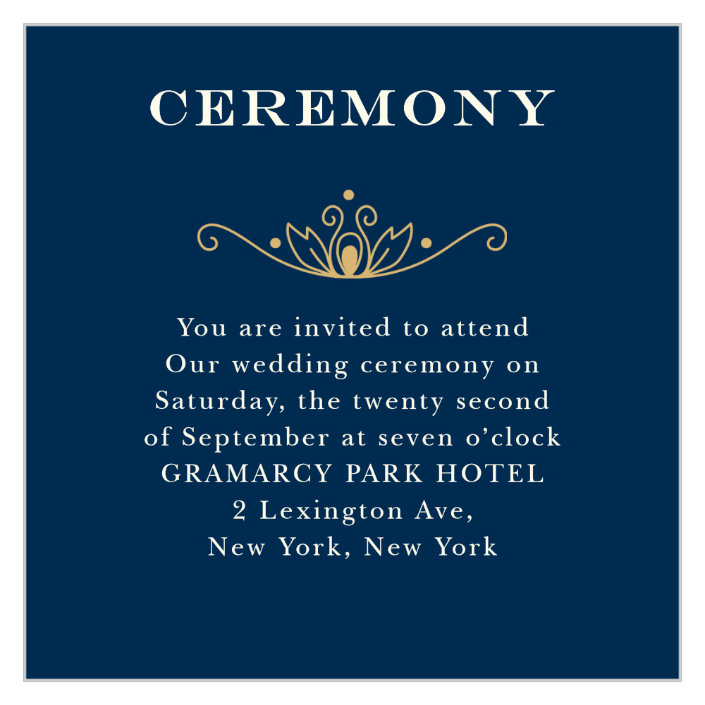 Peacock Flourish Foil Ceremony Cards