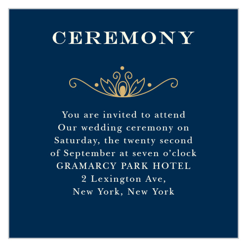 Peacock Flourish Foil Ceremony Cards