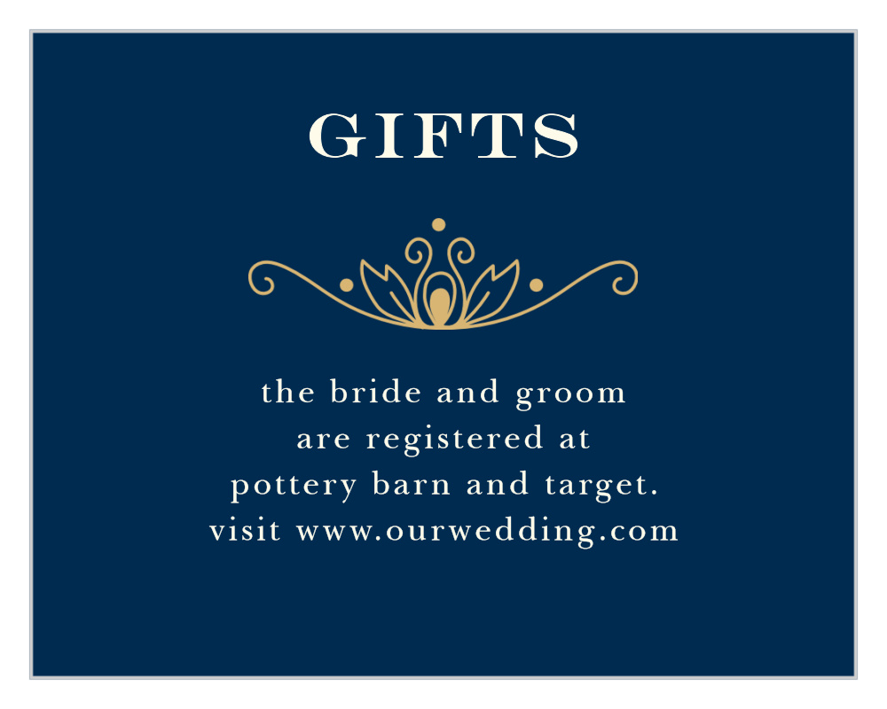 Peacock Flourish Foil Registry Cards