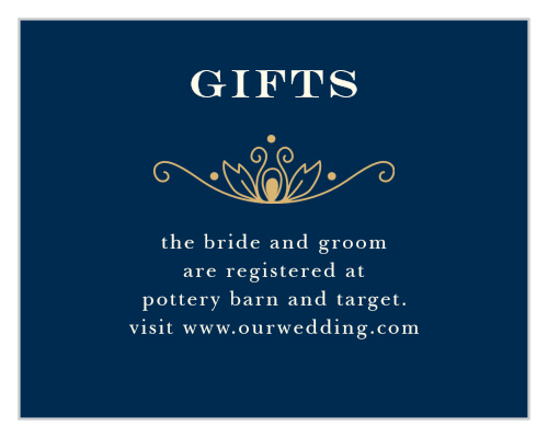 Peacock Flourish Foil Registry Cards
