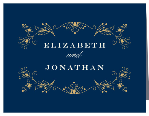 Peacock Flourish Foil Wedding Thank You Cards