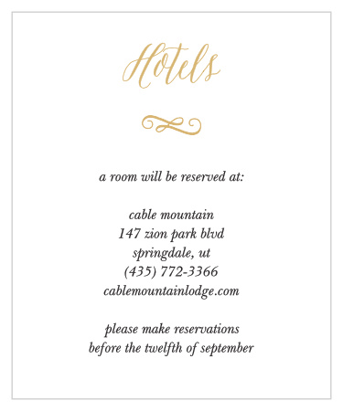 Watercolor Floral Foil Accommodation Cards