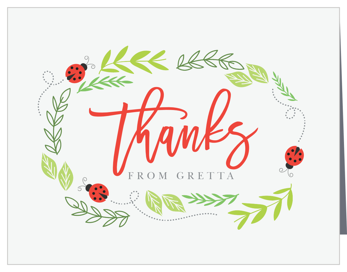Little Ladybug Baby Shower Thank You Cards