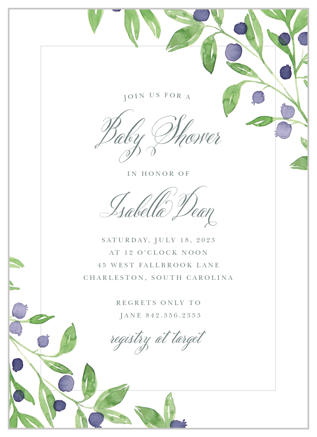 Farmer's Market Baby Shower Invitations