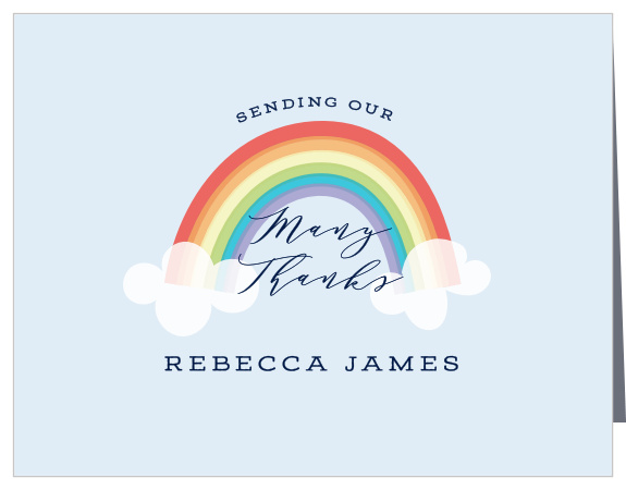 Announce your magical moment with the Color of the Rainbow Birth Announcements.