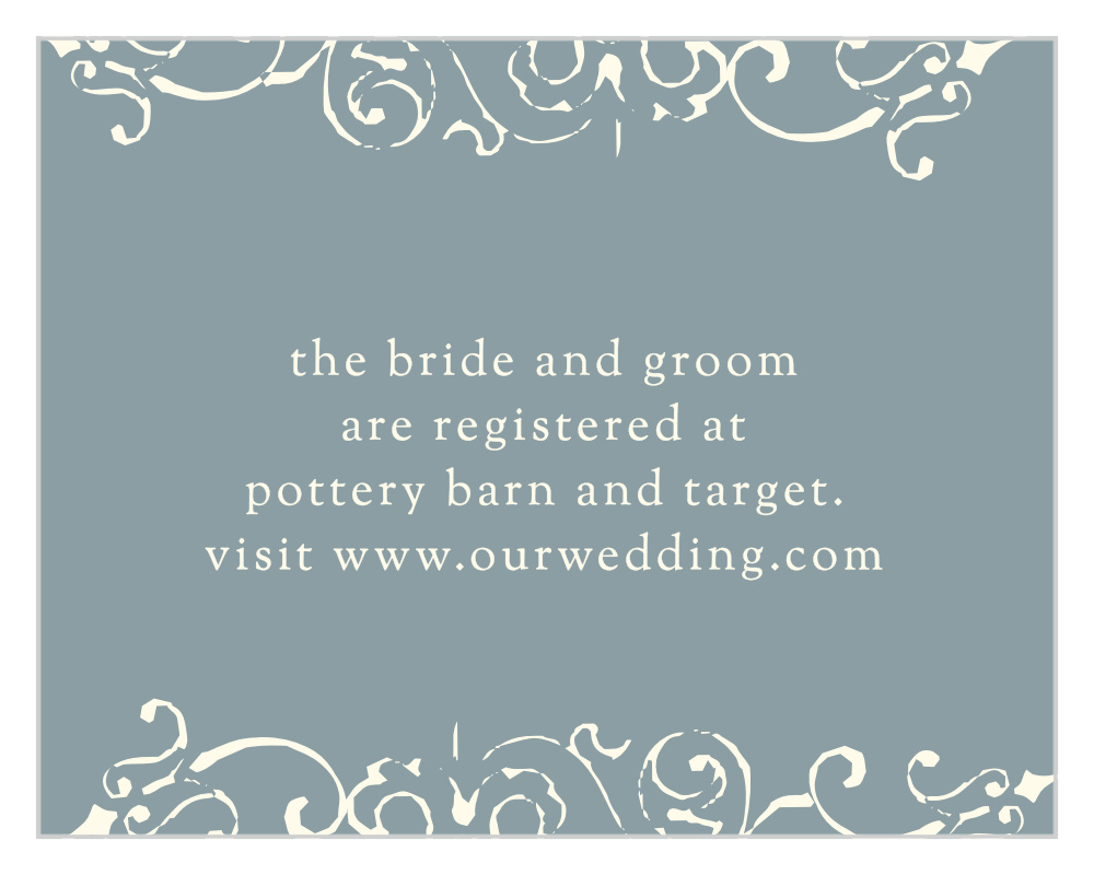 Scrolling Monogram Registry Cards