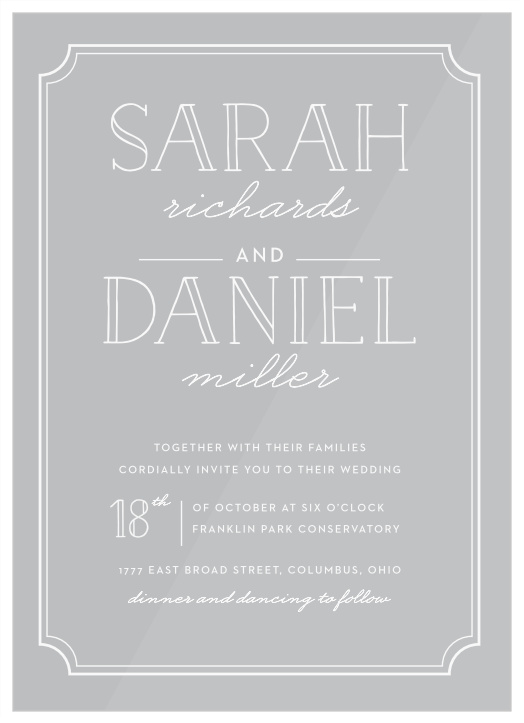 Framed Type Clear Wedding Invitations