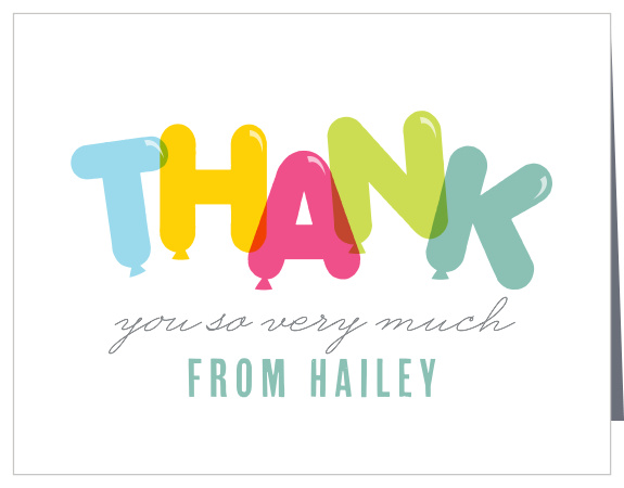 Bubble Balloons Baby Shower Thank You Cards