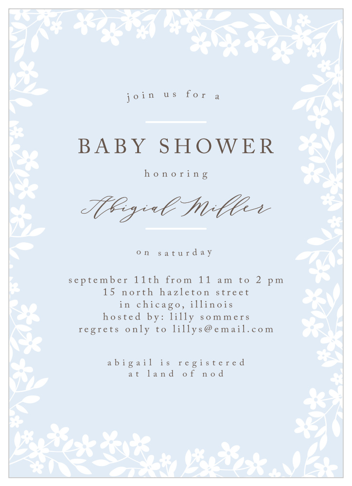 Flower Garden Baby Shower Invitations