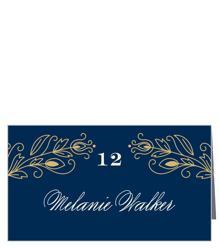 Peacock Flourish Foil Place Cards