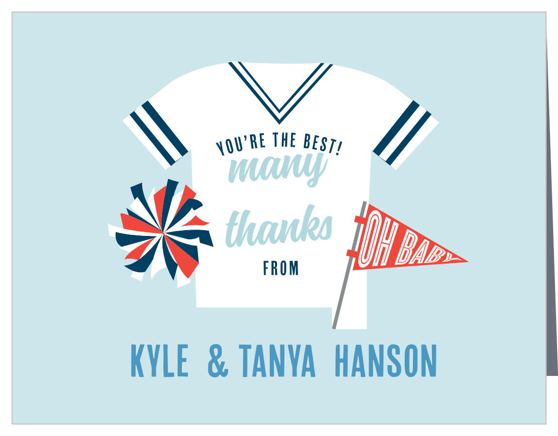 Go Team Baby Shower Thank You Cards