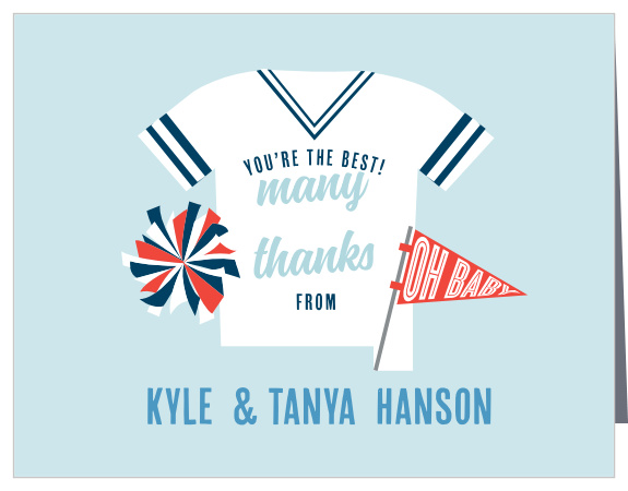 Go Team Baby Shower Thank You Cards