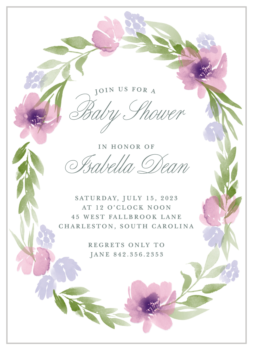 Floral Delight Baby Shower Invitations