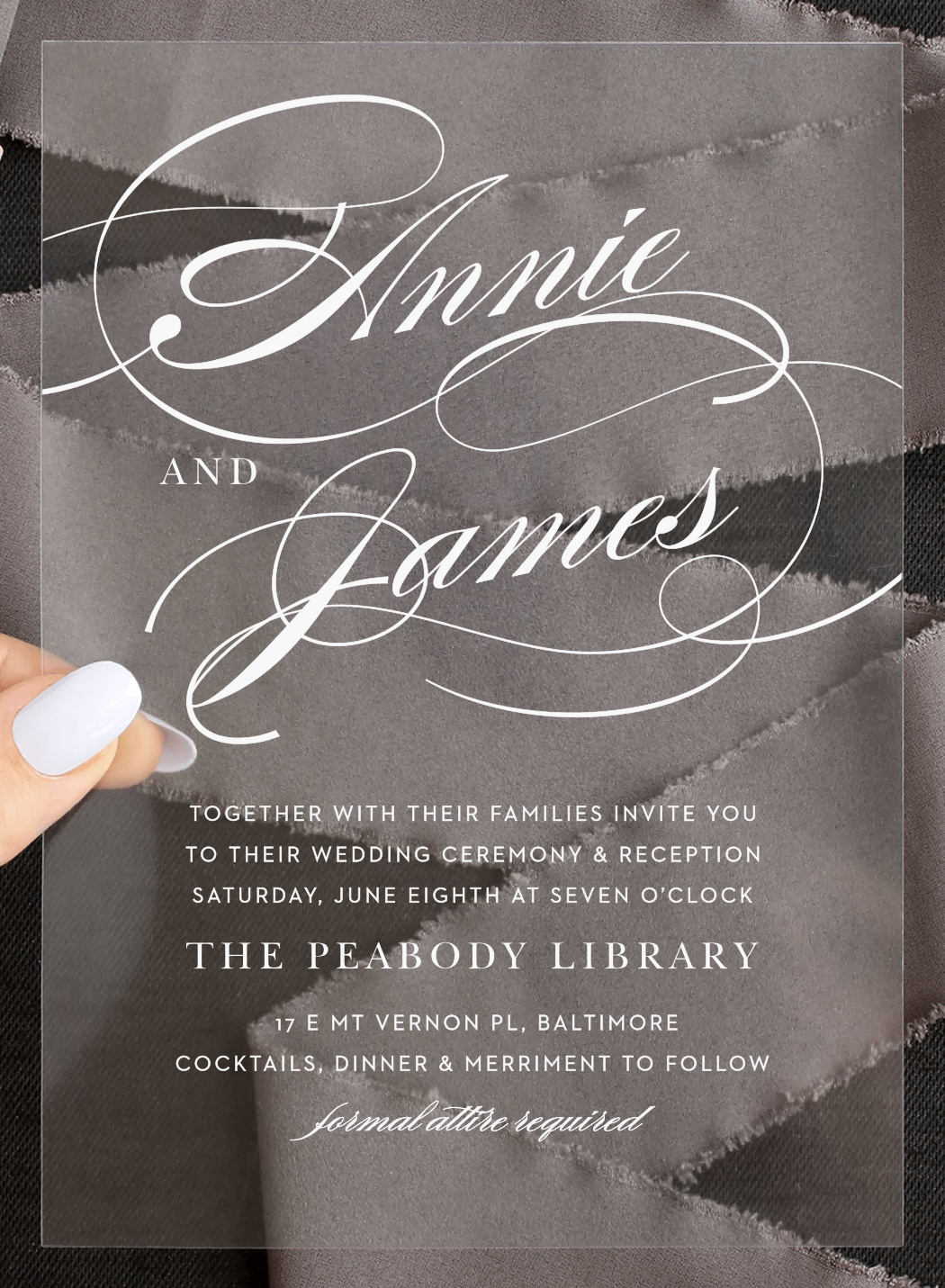 Simplicity Swirls Clear Wedding Invitations