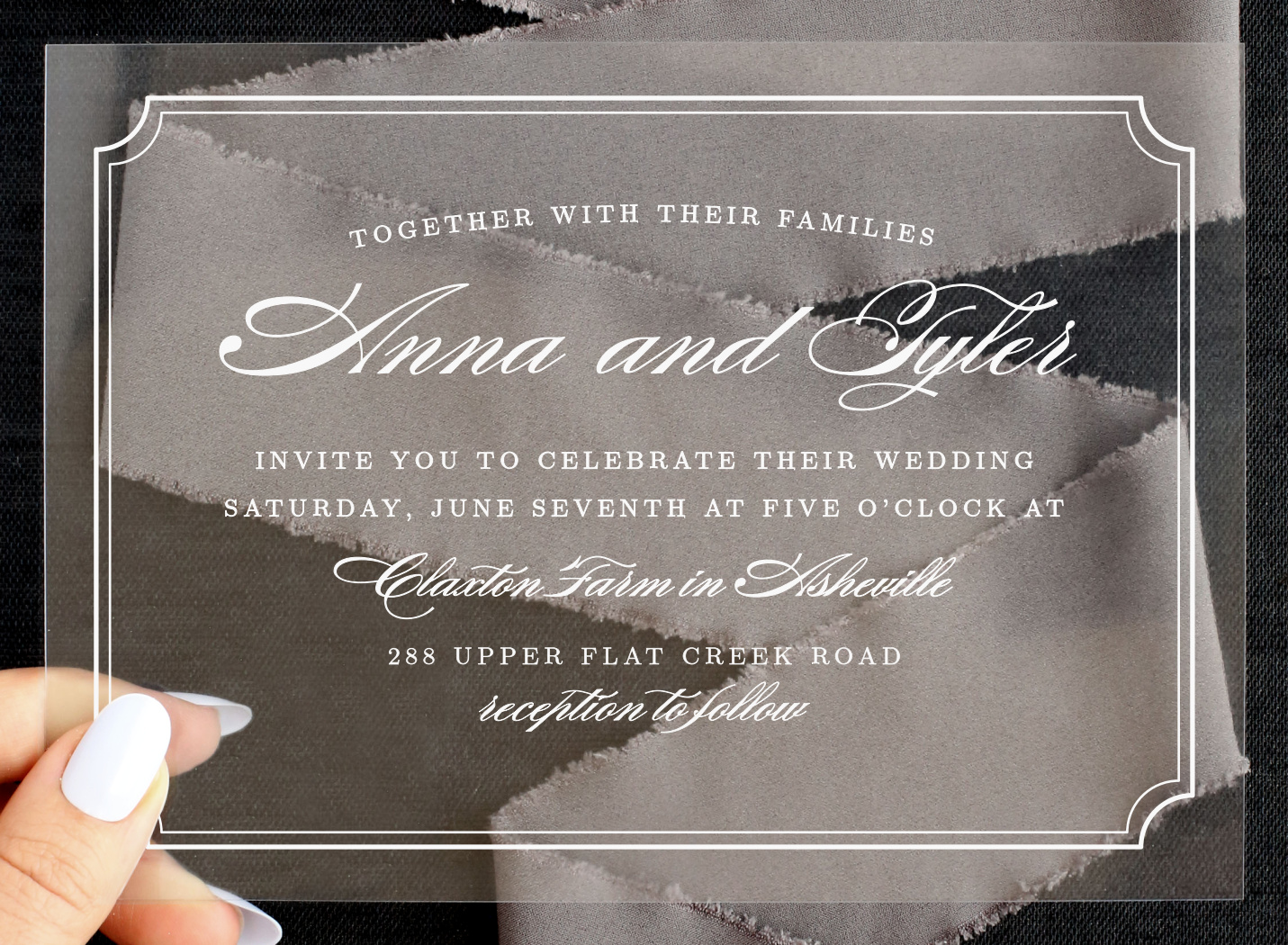 Simple Frame Clear Wedding Invitations