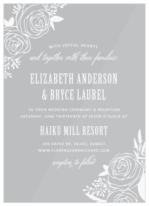 The Rustic Flowers Clear Wedding Invitations add a delicate floral touch to your wedding day details. 