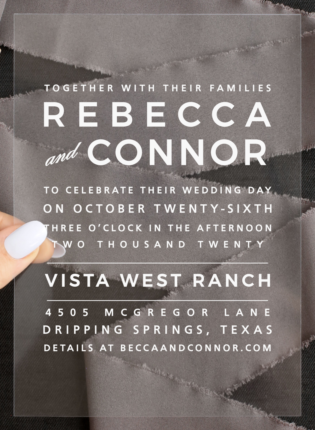 Modern Stack Clear Wedding Invitations