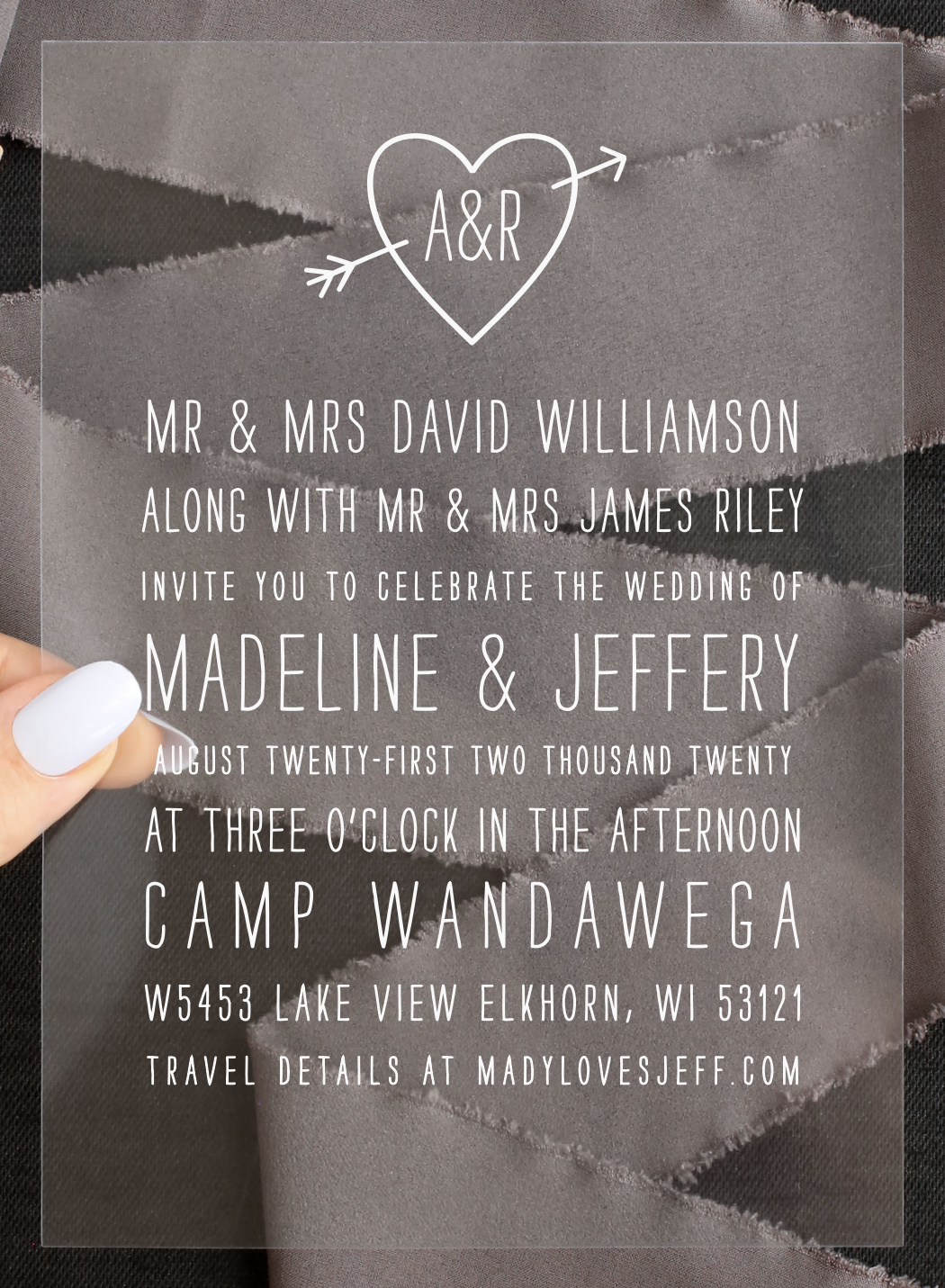 Love Struck Clear Wedding Invitations