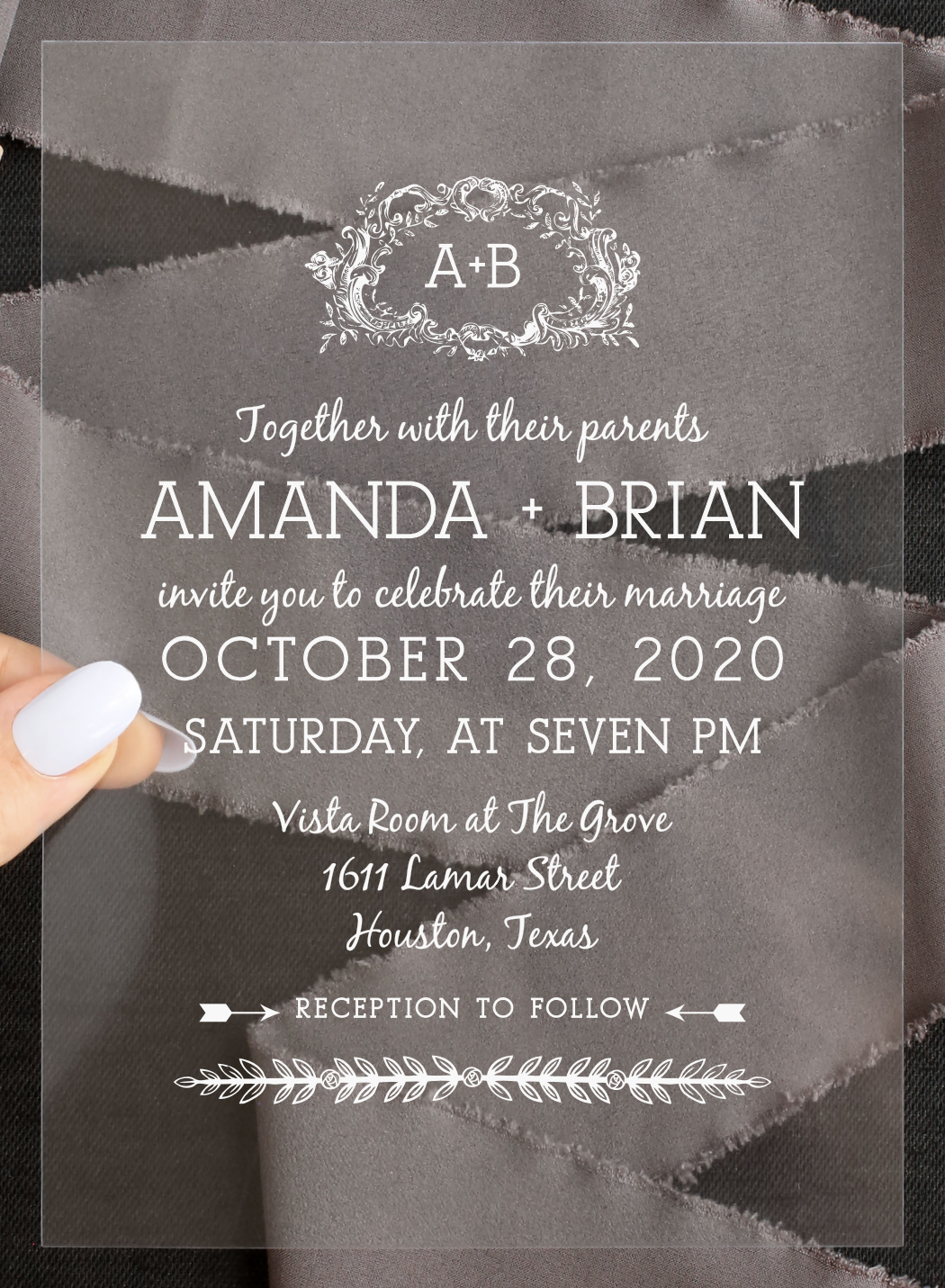 Simple Cursive Clear Wedding Invitations