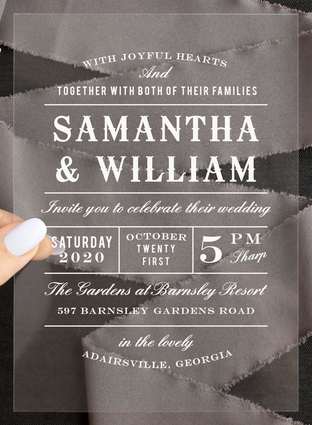 Country Bash Clear Wedding Invitations