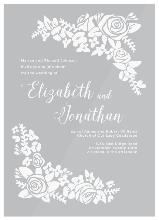 Your guests will be delighted when they receive The Botanical Corners Clear Invitations.