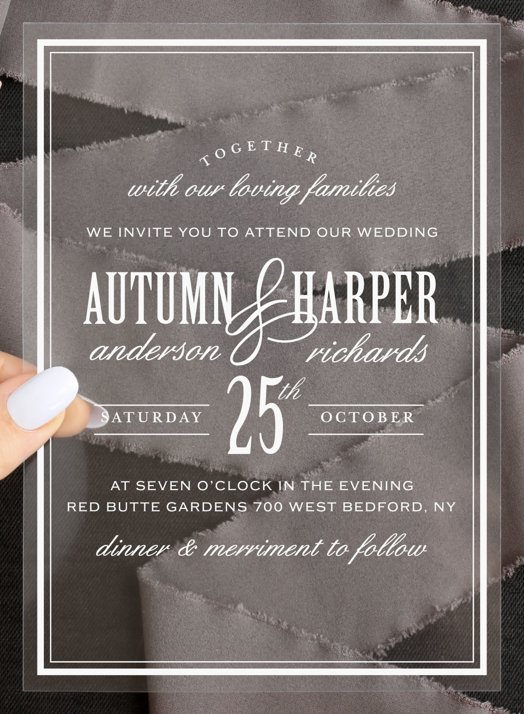 Antique Luxury Clear Wedding Invitations