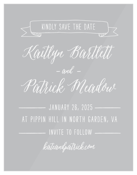 The Chalkboard Inscription Clear Save-the-Date Cards offer a classy yet fun way to invite guests to your big day! 