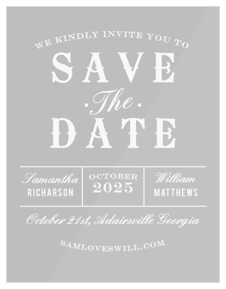 The Country Bash ClearClear Save-the-Date Cards are full of personality! 