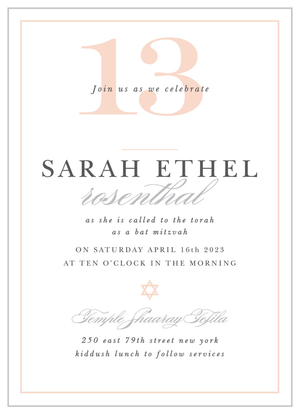 Thrilling Thirteen Bat Mitzvah Invitations