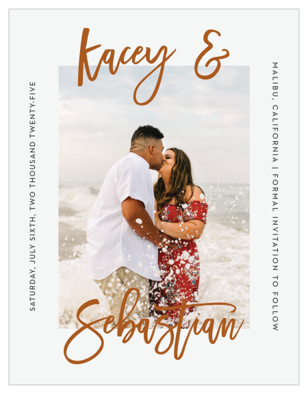Be sure family and friends mark their calendar for your wedding when you send out our Tea Photo Collage Save the Date Magnets. 