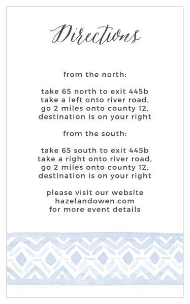 Watercolor Ikat Bat Mitzvah Direction Cards