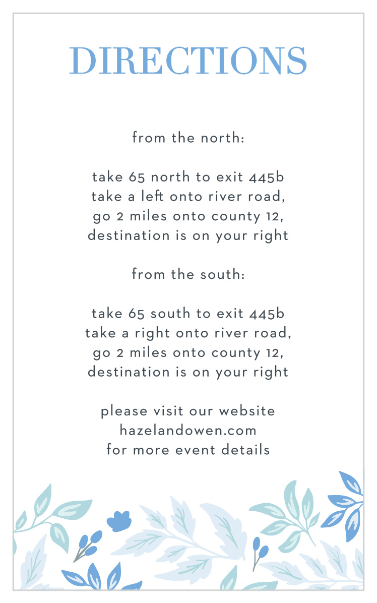 Floral Star Bat Mitzvah Direction Cards