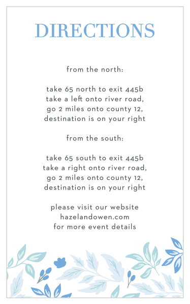 Floral Star Bat Mitzvah Direction Cards