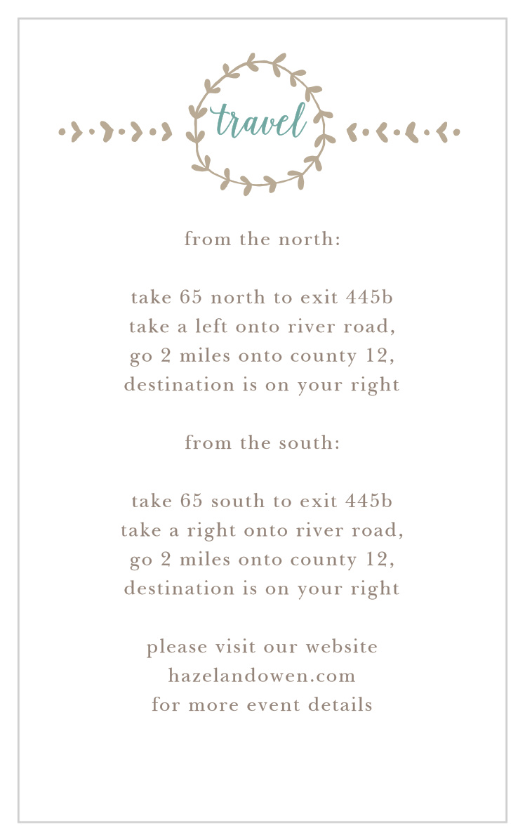 Back to Nature Bat Mitzvah Direction Cards