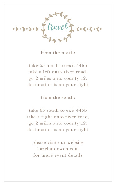 Back to Nature Bat Mitzvah Direction Cards