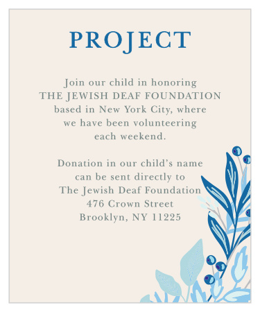 Regal Wreath Bat Mitzvah Project Cards