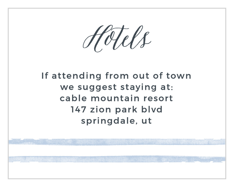 Watercolor Ikat Bat Mitzvah Lodging Cards
