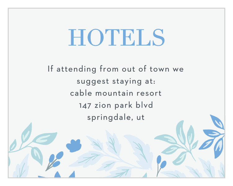 Floral Star Bat Mitzvah Lodging Cards
