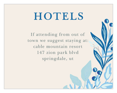 Regal Wreath Bat Mitzvah Lodging Cards