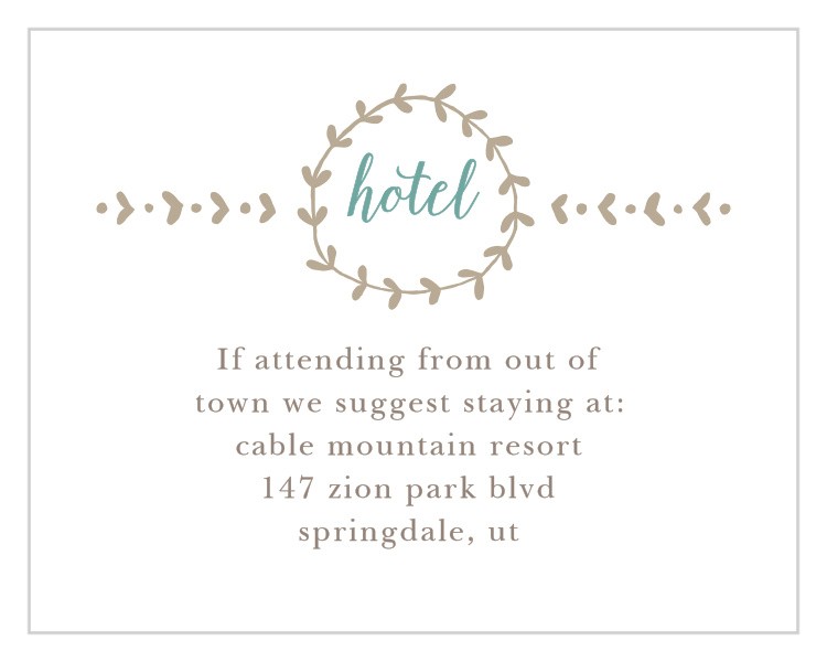 Back to Nature Bat Mitzvah Lodging Cards