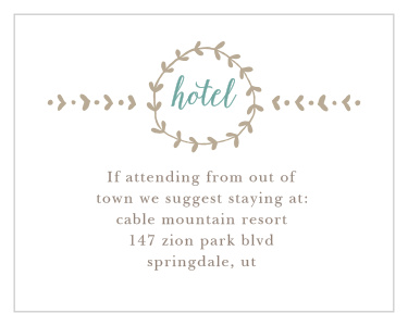 Back to Nature Bat Mitzvah Lodging Cards