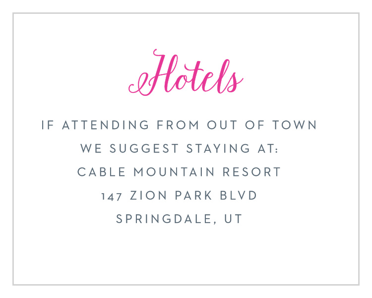 Candy Party Bat Mitzvah Lodging Cards