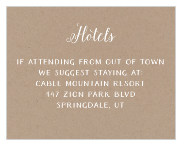 Rustic Party Bat Mitzvah Lodging Cards