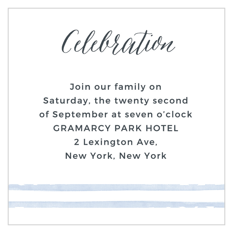 Watercolor Ikat Bat Mitzvah Reception Cards