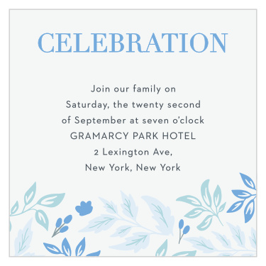 Floral Star Bat Mitzvah Reception Cards