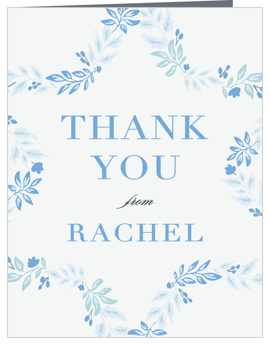 Floral Star Bat Mitzvah Thank You Cards