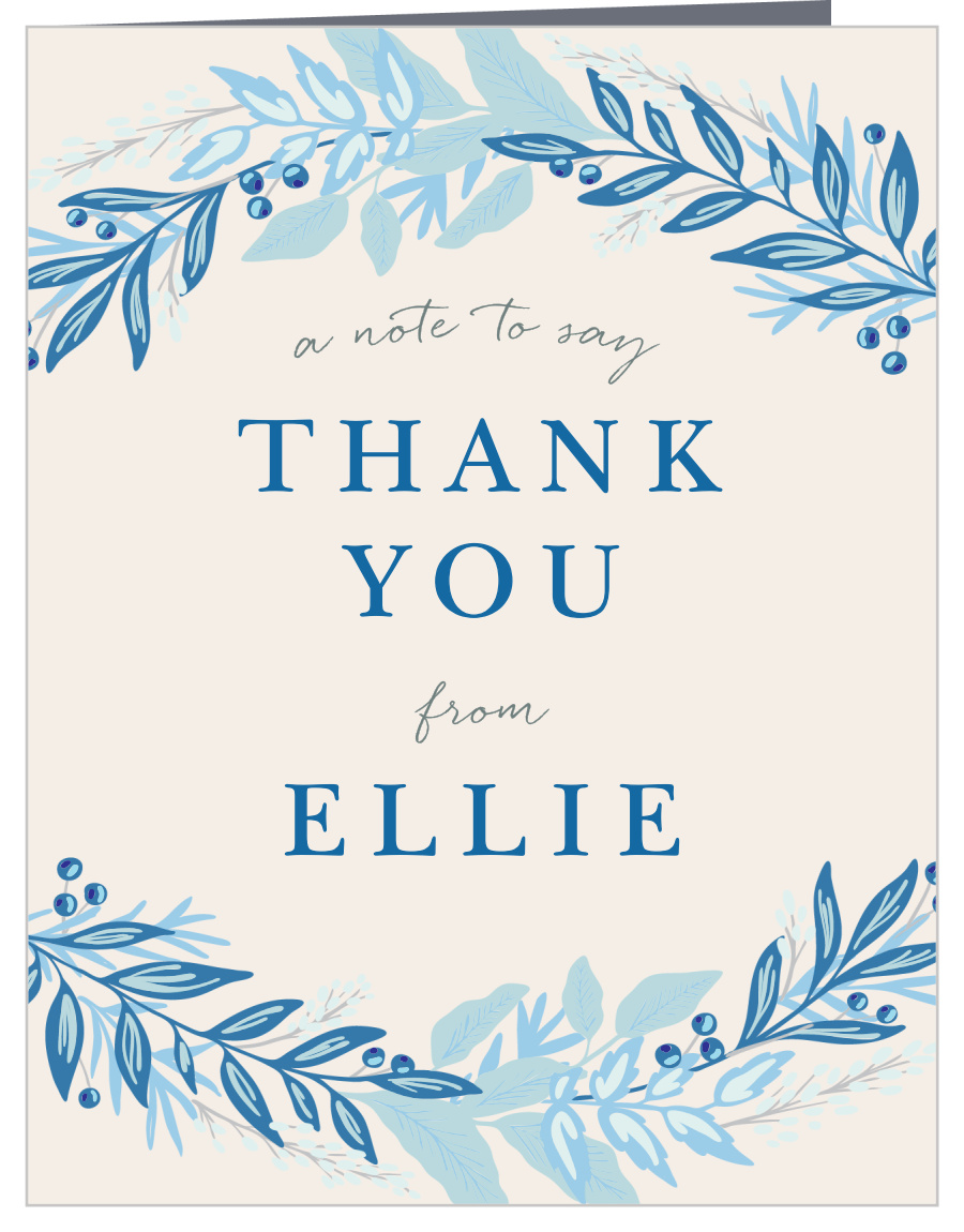 Regal Wreath Bat Mitzvah Thank You Cards