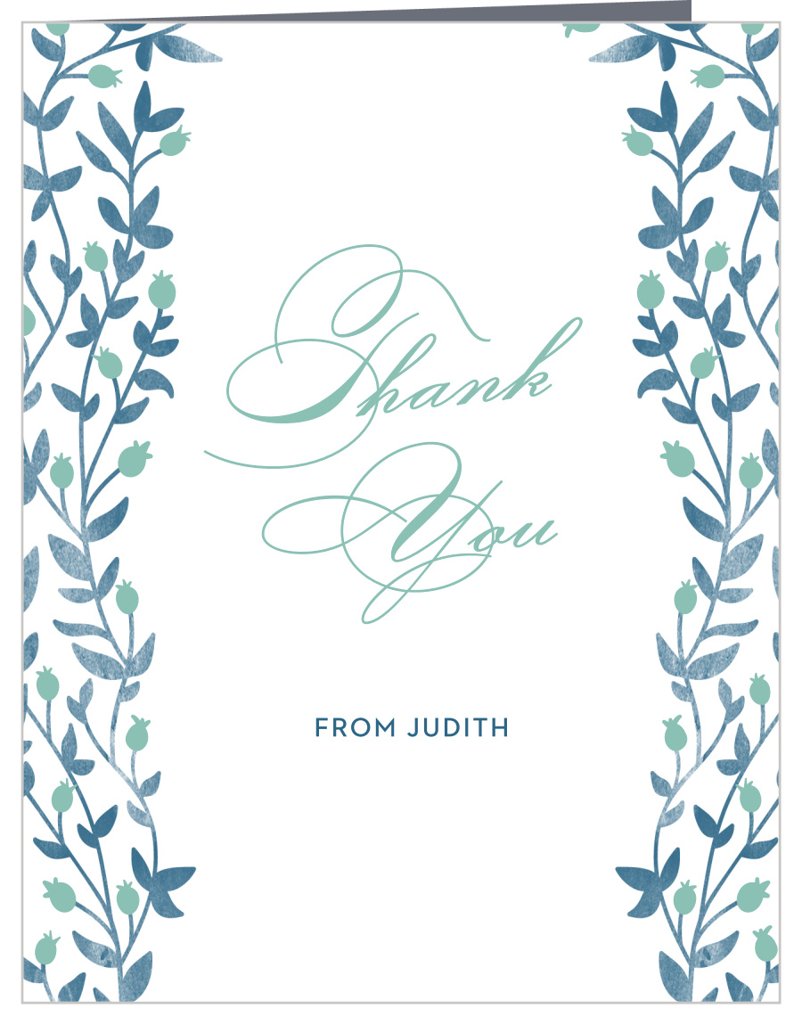 Vintage Vines Bat Mitzvah Thank You Cards