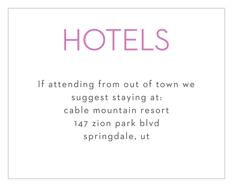 Colorful Names Bat Mitzvah Lodging Cards